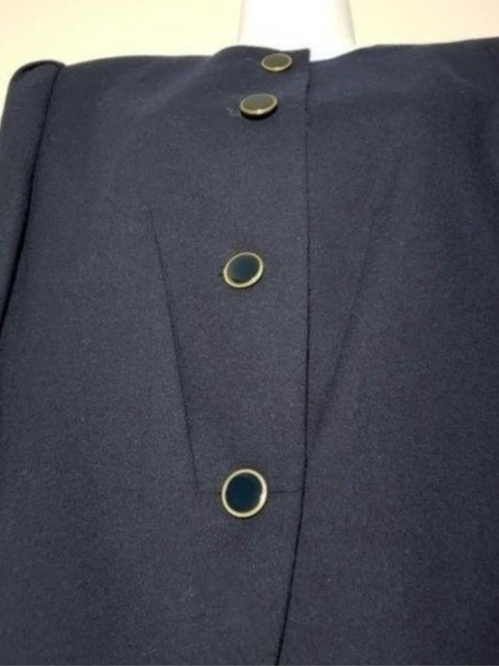 Kasper Wool Button Up Cinch Waist Blazer Navy Size Medium (6/8) - Picture 8 of 10